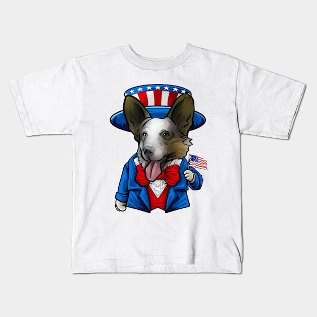 Fourth of July Cardigan Welsh Corgi Kids T-Shirt by whyitsme